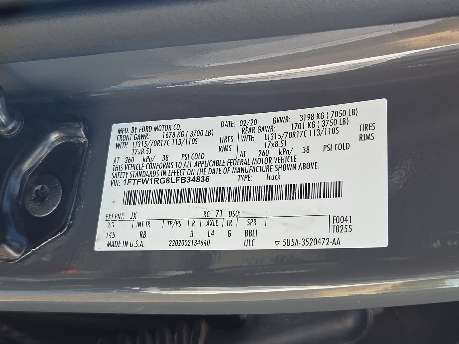 Certified 2020 Ford F150 Raptor w/ Equipment Group 802A Luxury AWD/4WD image 31