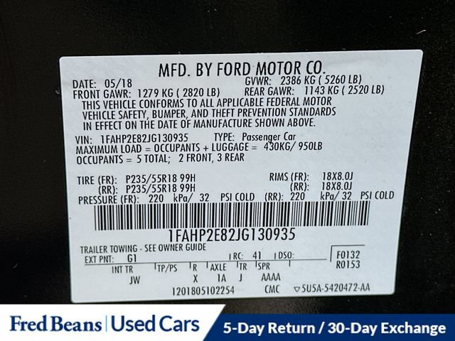 Certified 2018 Ford Taurus SEL w/ Equipment Group 201A FWD image 37