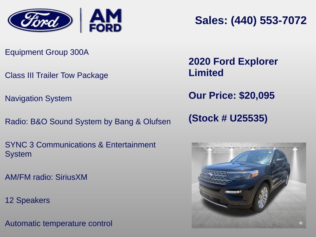 Certified 2020 Ford Explorer Limited w/ Class III Trailer Tow Package AWD/4WD image 6