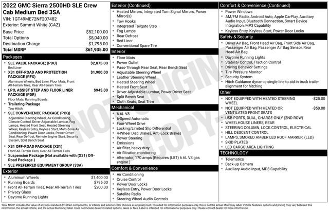 Used 2022 GMC Sierra 2500 SLE w/ SLE Value Package; AWD/4WD image 5