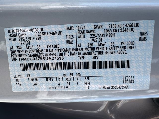 Certified 2025 Ford Escape Platinum w/ Premium Technology Package image 29