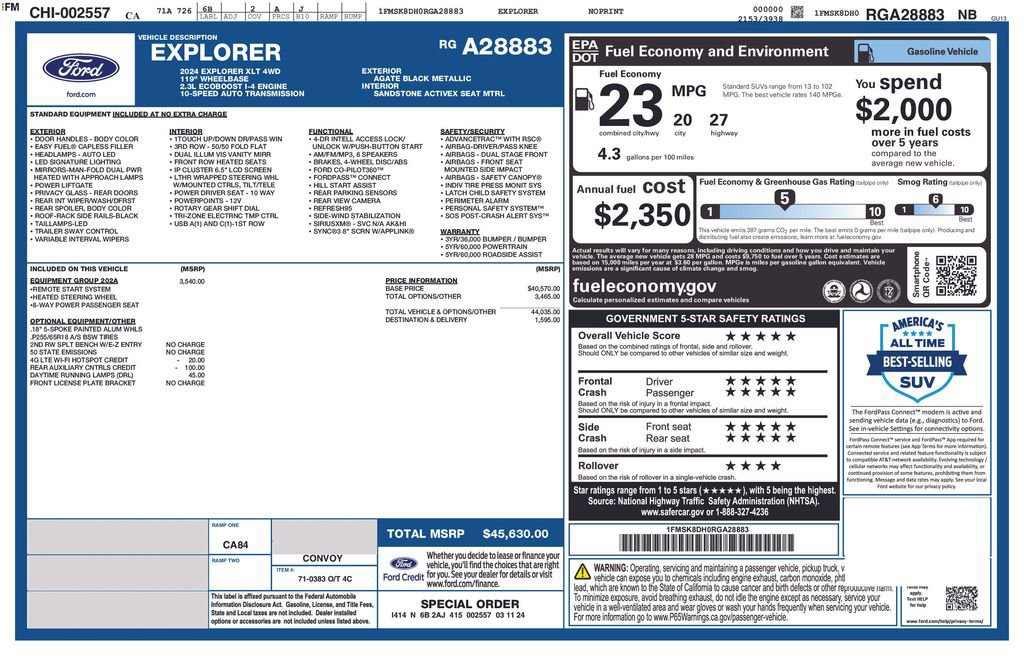 Certified 2024 Ford Explorer XLT w/ Equipment Group 202A image 32