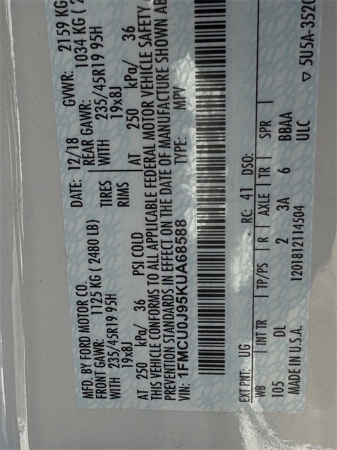 Certified 2019 Ford Escape Titanium image 33