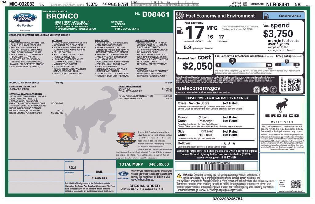 Certified 2022 Ford Bronco Badlands AWD/4WD image 24
