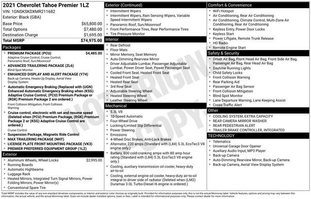 Used 2021 Chevrolet Tahoe Premier w/ Premium Package image 42