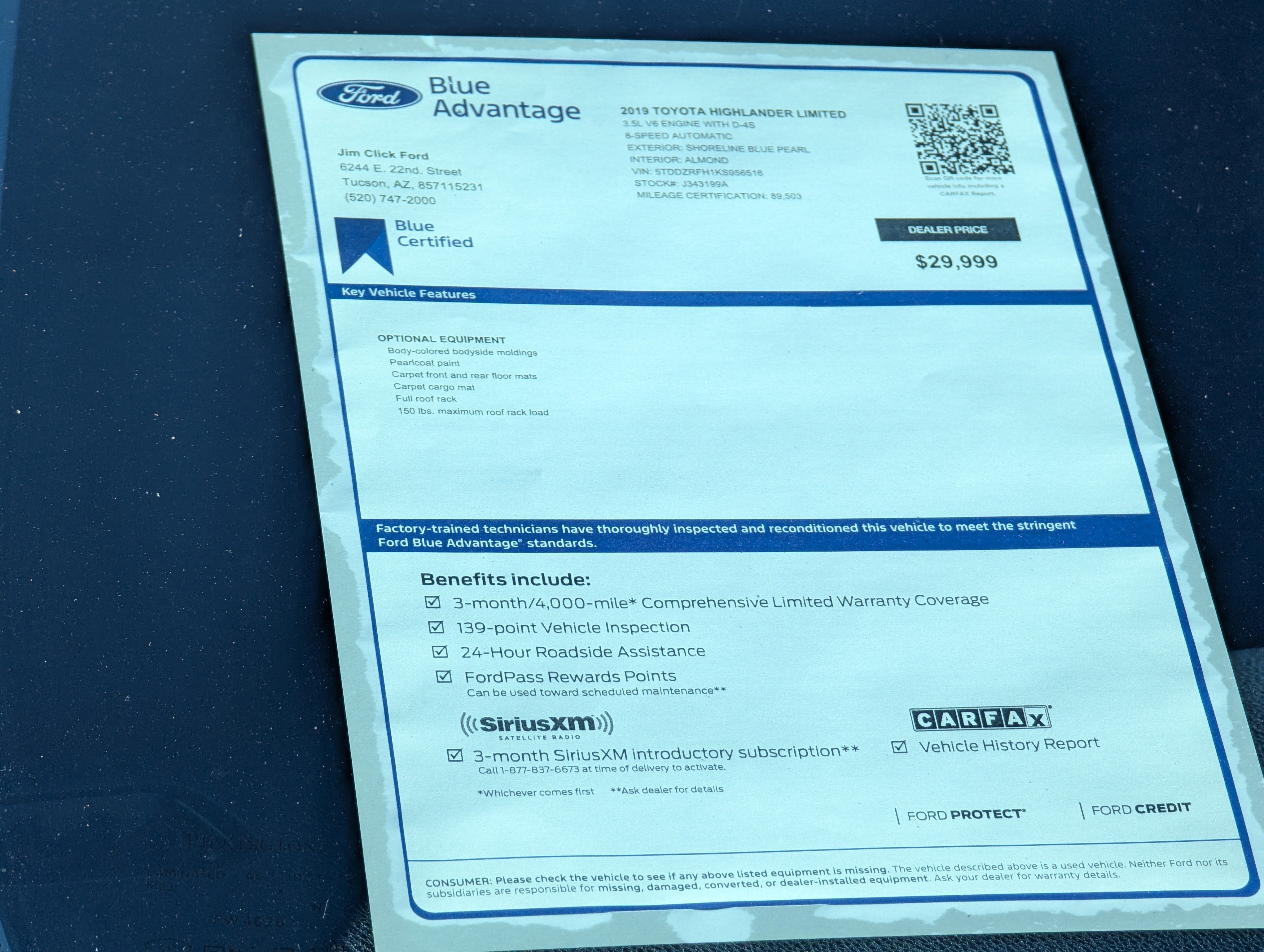 Used 2019 Toyota Highlander Limited w/ Carpet Mat Package (TMS) image 15