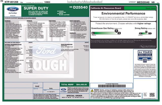 Certified 2021 Ford F350 Platinum w/ FX4 Off-Road Package AWD/4WD image 39