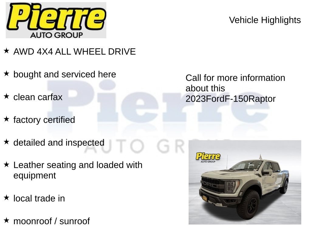 Certified 2023 Ford F150 Raptor w/ Raptor 37 Performance Package AWD/4WD image 7