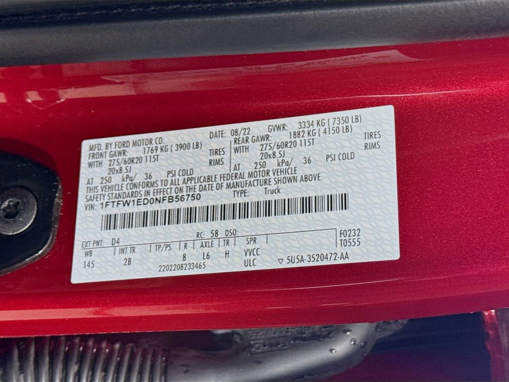 Certified 2022 Ford F150 Lariat w/ Equipment Group 502A High image 33