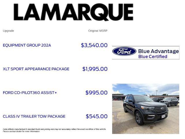 Certified 2024 Ford Explorer XLT w/ Equipment Group 202A RWD image 10