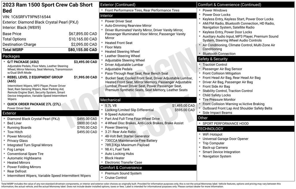 Used 2023 RAM 1500 Sport w/ G/T Package image 9