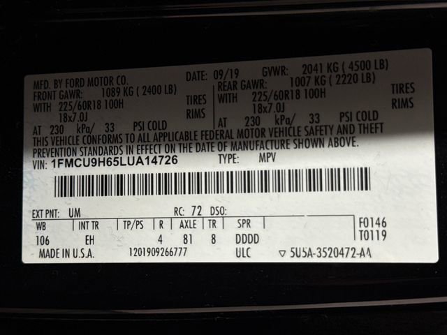 Certified 2020 Ford Escape SEL AWD/4WD image 26