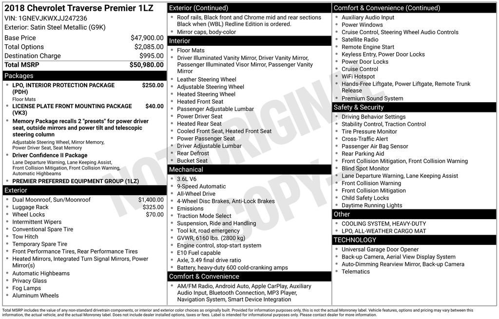 Used 2018 Chevrolet Traverse Premier image 35