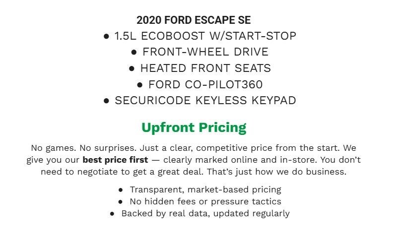 Certified 2020 Ford Escape SE image 2