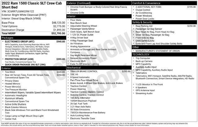Used 2022 RAM 1500 Classic SLT w/ Electronics Group AWD/4WD image 27
