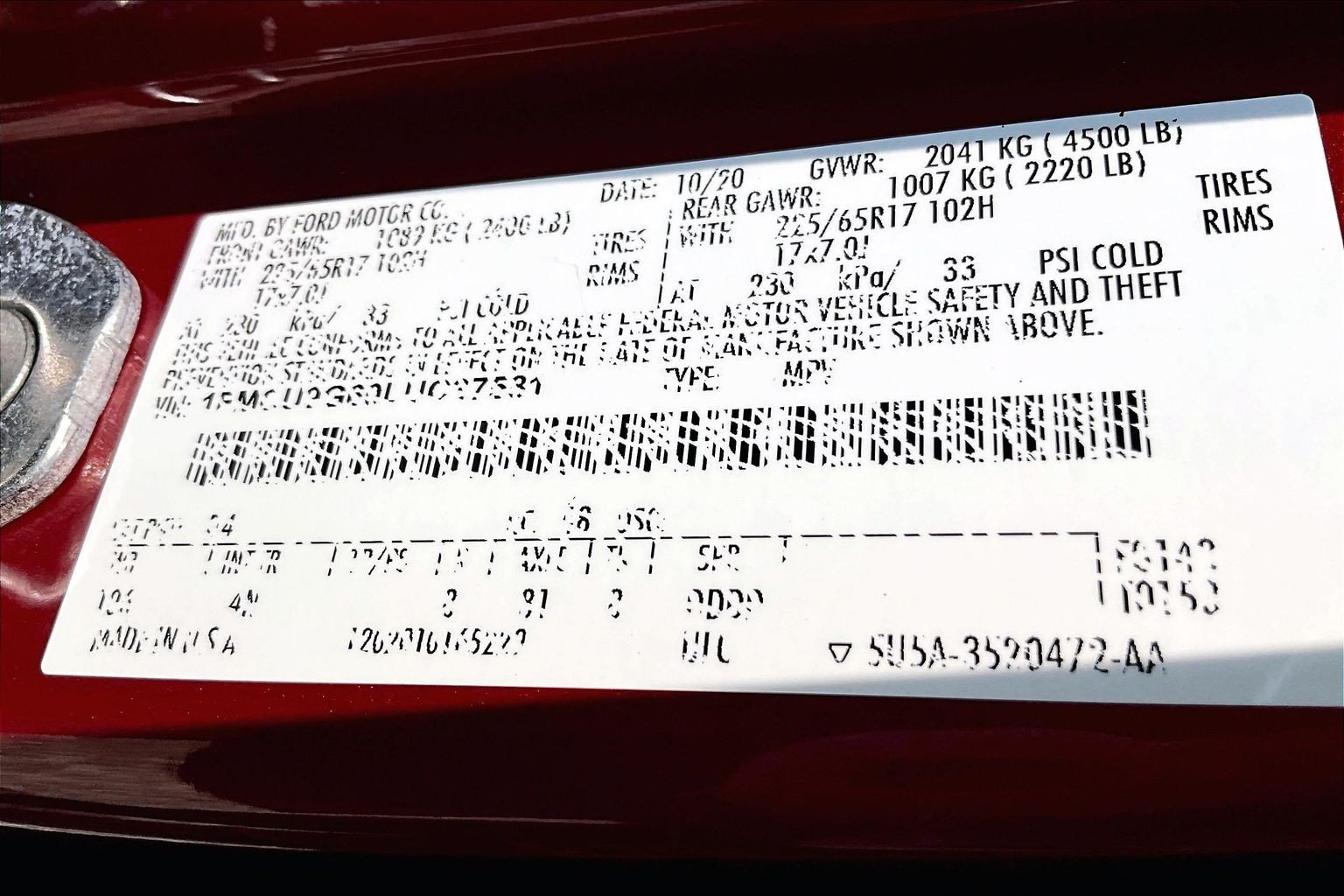 Certified 2020 Ford Escape SE AWD/4WD image 33