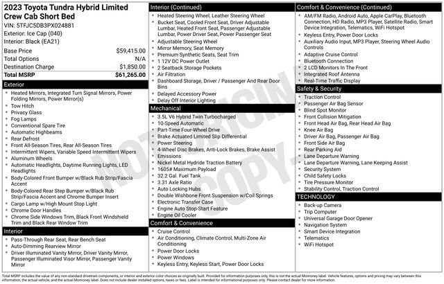 Used 2023 Toyota Tundra Limited AWD/4WD image 51