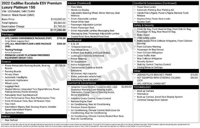 Used 2022 Cadillac Escalade ESV Premium Luxury Platinum AWD/4WD image 2