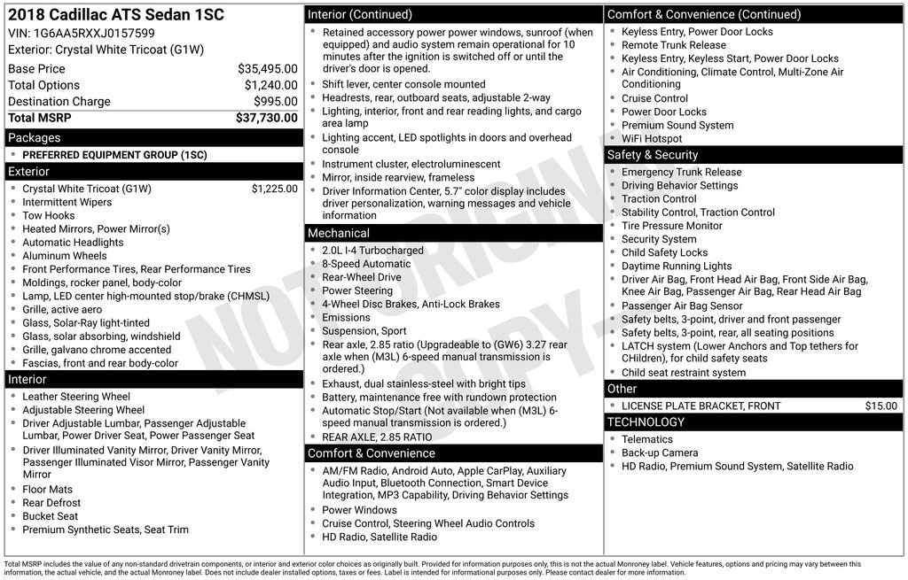 Used 2018 Cadillac ATS 2.0T Sedan image 3