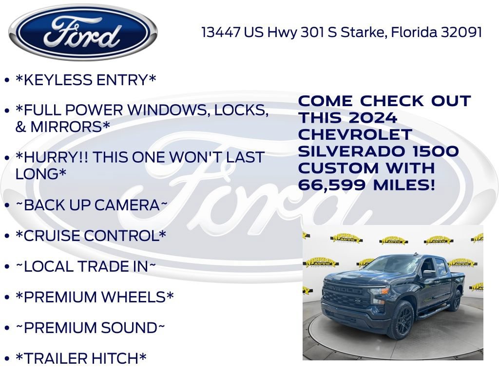 Used 2024 Chevrolet Silverado 1500 Custom w/ Turbomax Blackout Package RWD image 12