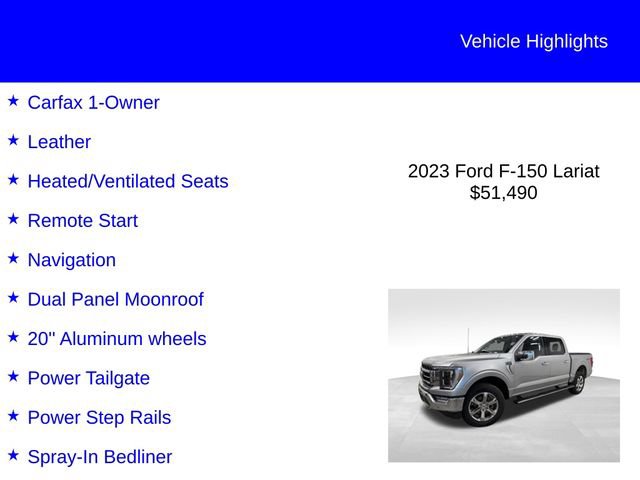 Certified 2023 Ford F150 Lariat w/ Equipment Group 502A High AWD/4WD image 3