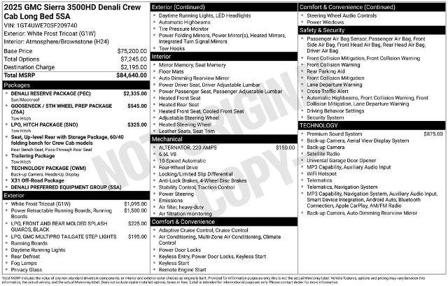 Used 2025 GMC Sierra 3500 Denali w/ Denali Reserve Package AWD/4WD image 2