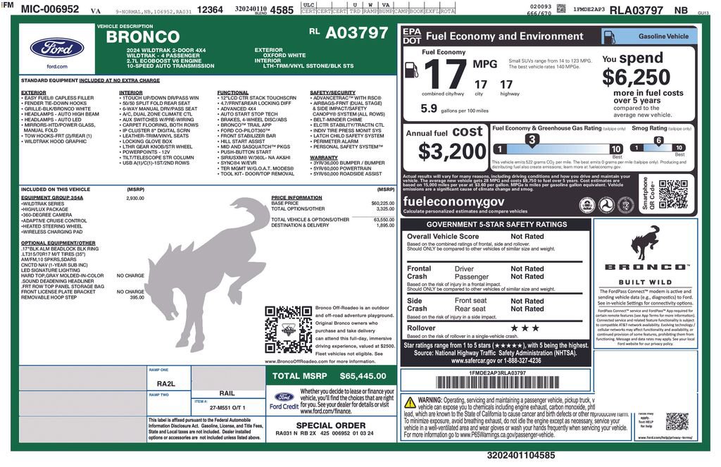 Certified 2024 Ford Bronco Wildtrak AWD/4WD image 26