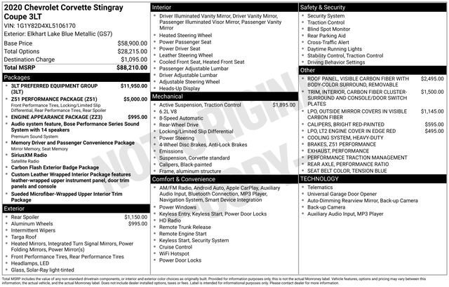 Used 2020 Chevrolet Corvette 3LT w/ 3LT Preferred Equipment Group image 6