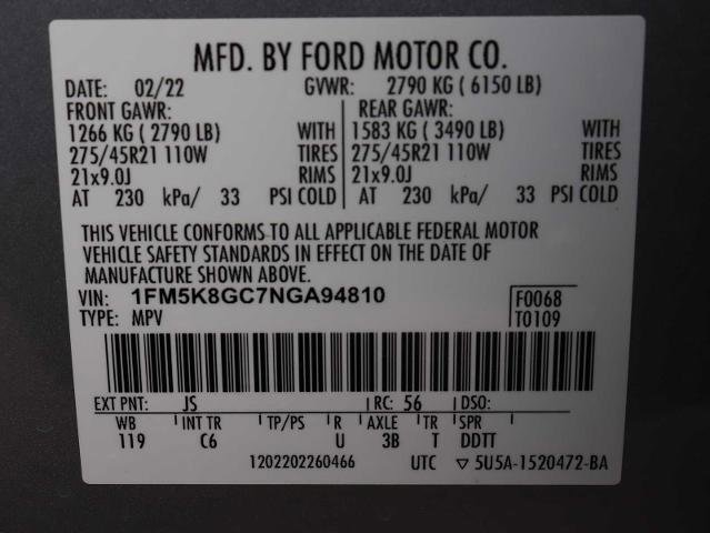 Certified 2022 Ford Explorer ST w/ Equipment Group 401A image 33