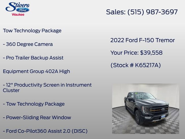 Certified 2022 Ford F150 Tremor w/ Equipment Group 402A High AWD/4WD image 8