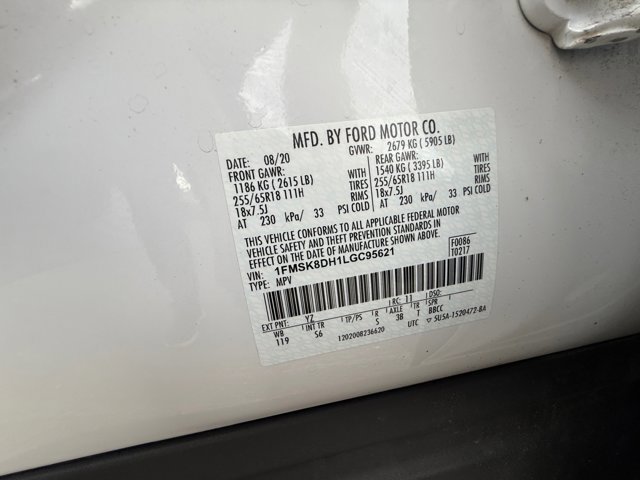 Certified 2020 Ford Explorer XLT w/ Equipment Group 202A image 30