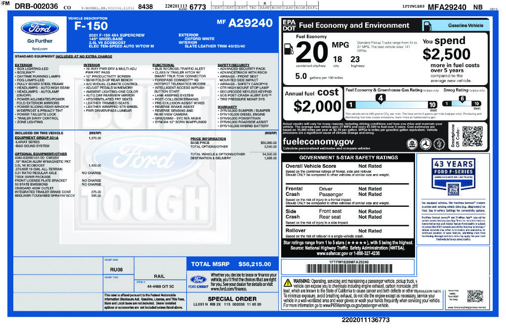 Certified 2021 Ford F150 Lariat w/ Equipment Group 501A Mid AWD/4WD image 8