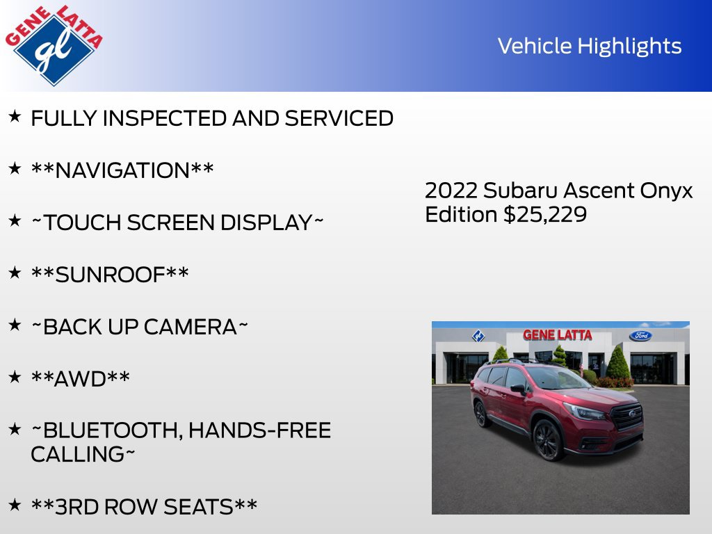 Used 2022 Subaru Ascent Onyx Edition AWD/4WD image 36