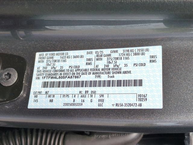 Certified 2025 Ford F150 Tremor w/ Equipment Group 402A High AWD/4WD image 37