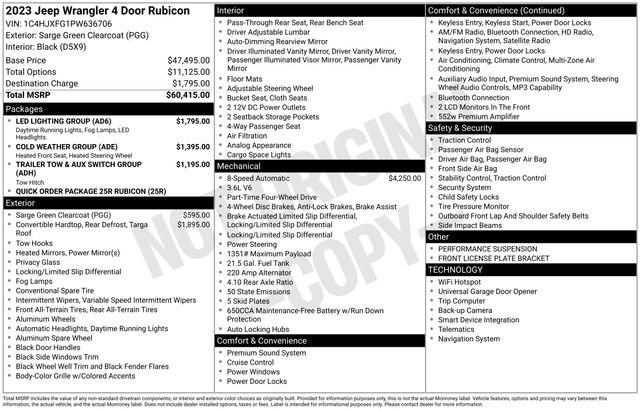 Used 2023 Jeep Wrangler Unlimited Rubicon w/ LED Lighting Group image 60