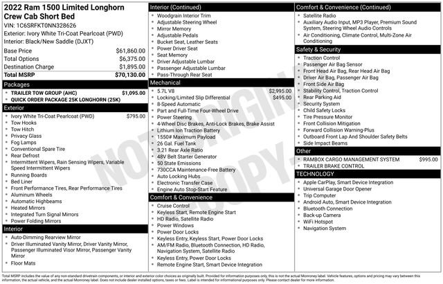 Used 2022 RAM 1500 Limited w/ Trailer Tow Group image 2