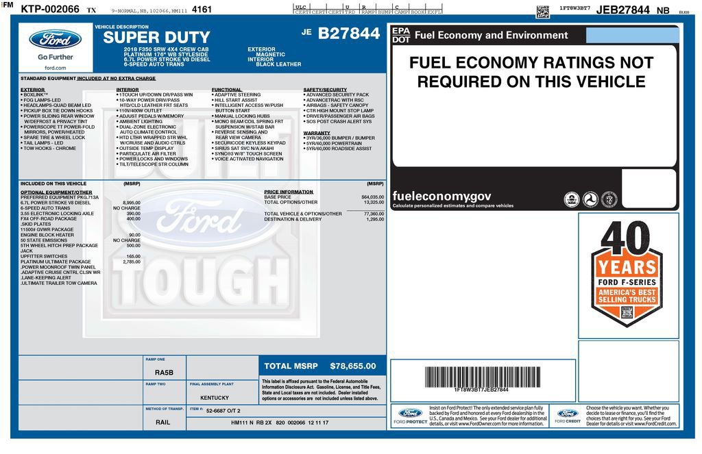 Certified 2018 Ford F350 Platinum w/ Platinum Ultimate Package image 32