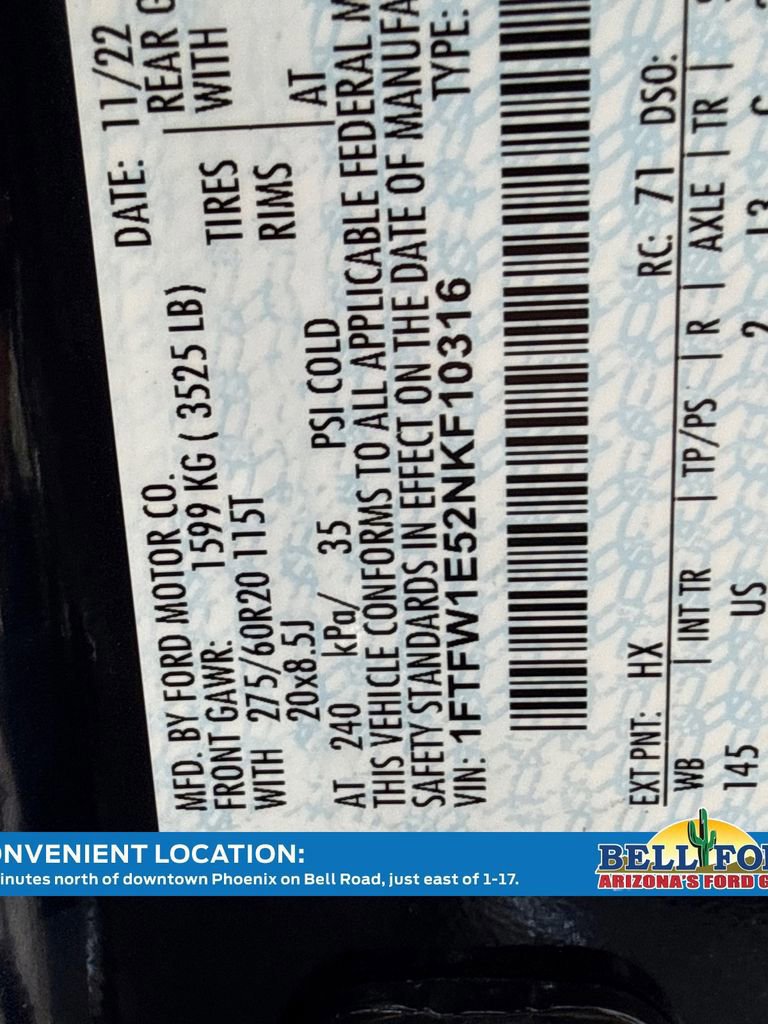 Certified 2022 Ford F150 XLT w/ Equipment Group 302A High image 33