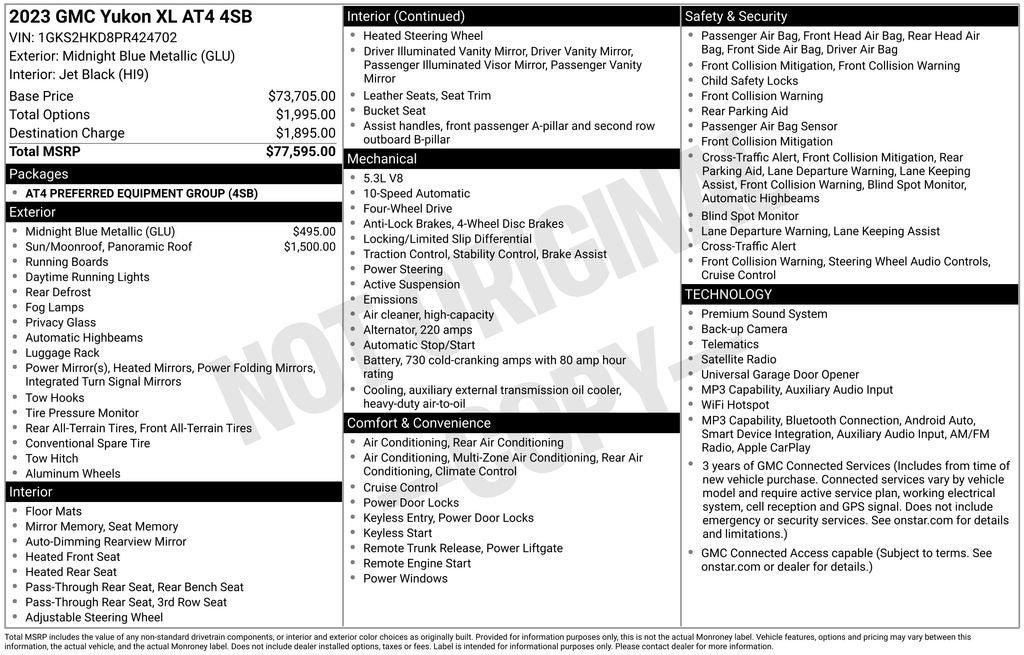 Used 2023 GMC Yukon XL AT4 AWD/4WD image 40
