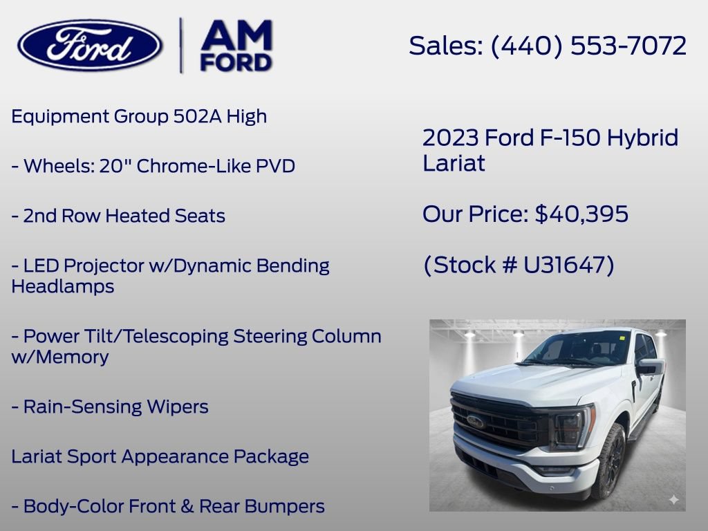 Certified 2023 Ford F150 Lariat w/ Equipment Group 502A High AWD/4WD image 14