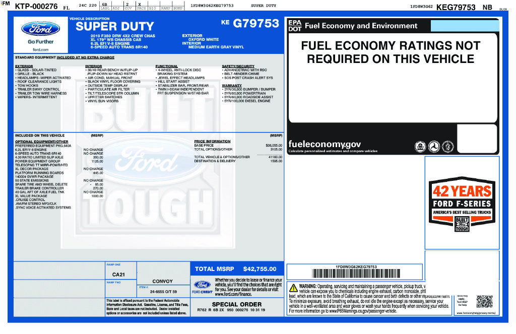 Certified 2019 Ford F350 XL w/ Power Equipment Group RWD image 9
