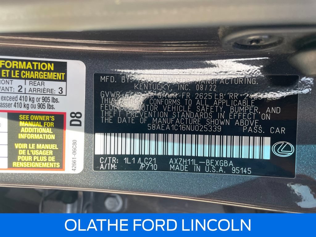 Used 2022 Lexus ES 300h w/ Accessory Package 2 FWD image 22