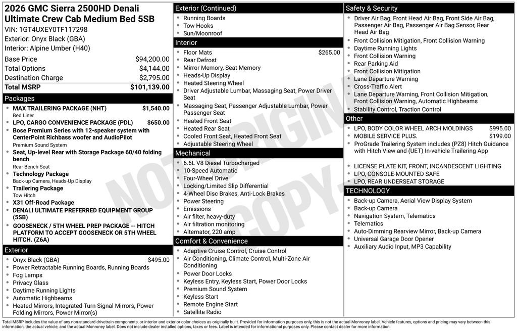 Used 2026 GMC Sierra 2500 Denali Ultimate w/ Max Trailering Package AWD/4WD image 40