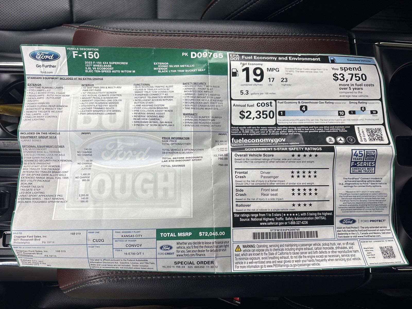 Certified 2023 Ford F150 Lariat w/ Max Trailer Tow Package AWD/4WD image 28