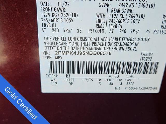 Certified 2022 Ford Edge SEL w/ Convenience Package AWD/4WD image 8