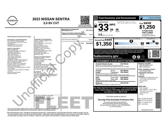 Used 2023 Nissan Sentra SV FWD image 33