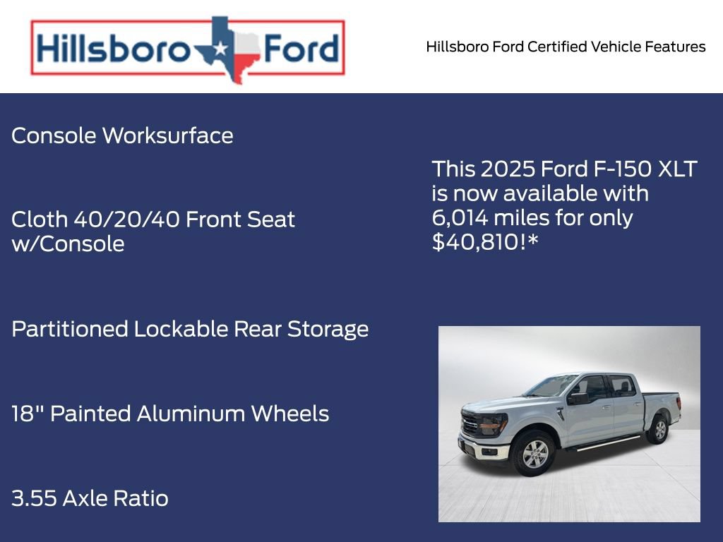 Certified 2025 Ford F150 XLT w/ Equipment Group 301A Standard RWD image 17
