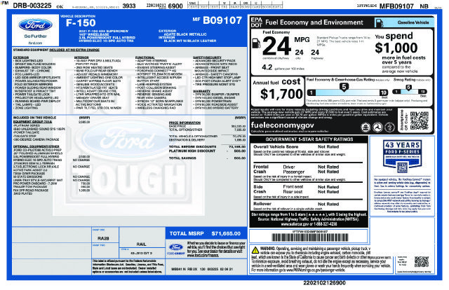 Certified 2021 Ford F150 Platinum w/ Equipment Group 701A High AWD/4WD image 20