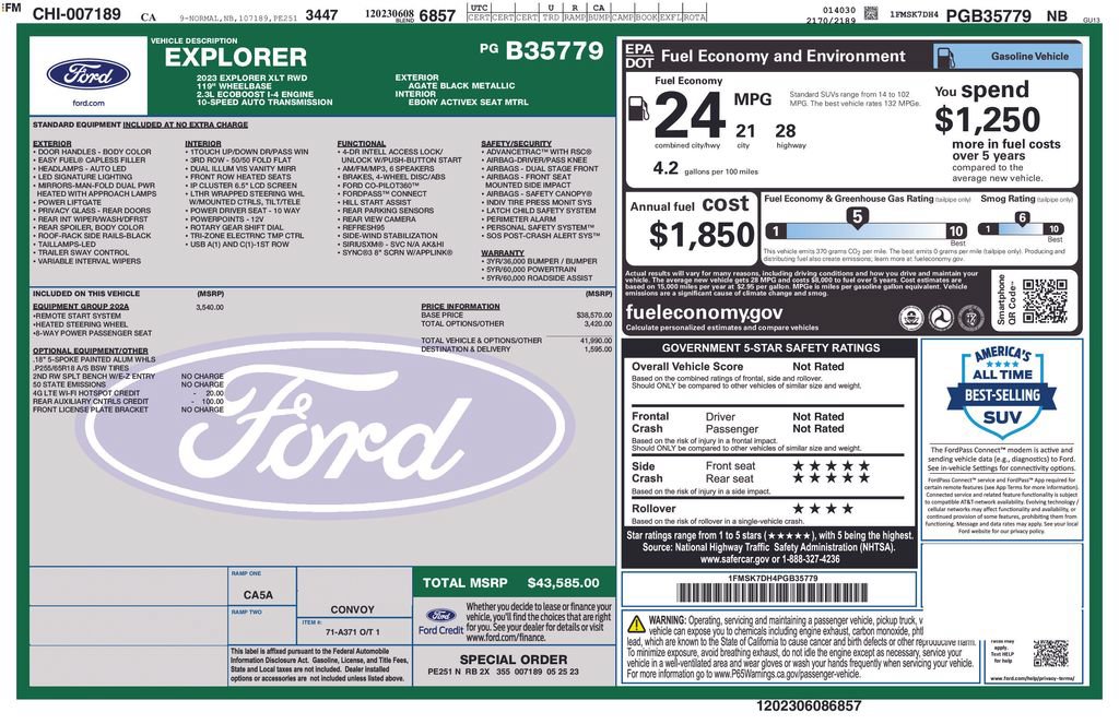 Certified 2023 Ford Explorer XLT w/ Equipment Group 202A RWD image 3