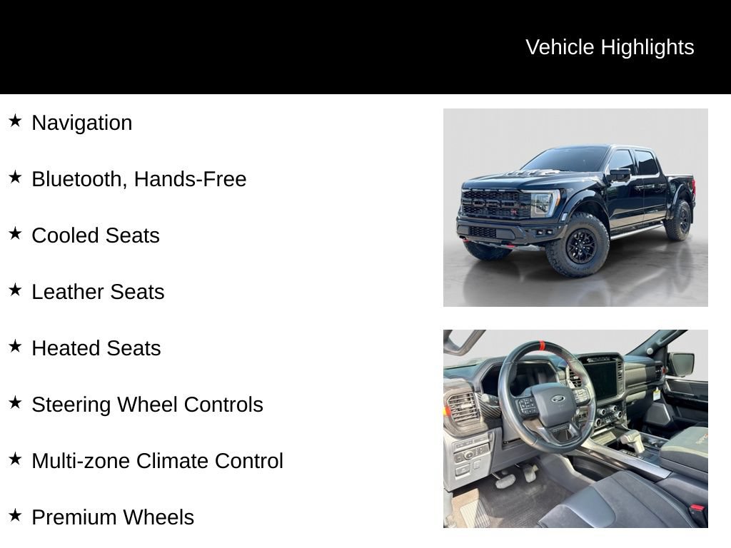 Certified 2023 Ford F150 Raptor w/ Equipment Group 802A Raptor R AWD/4WD image 22